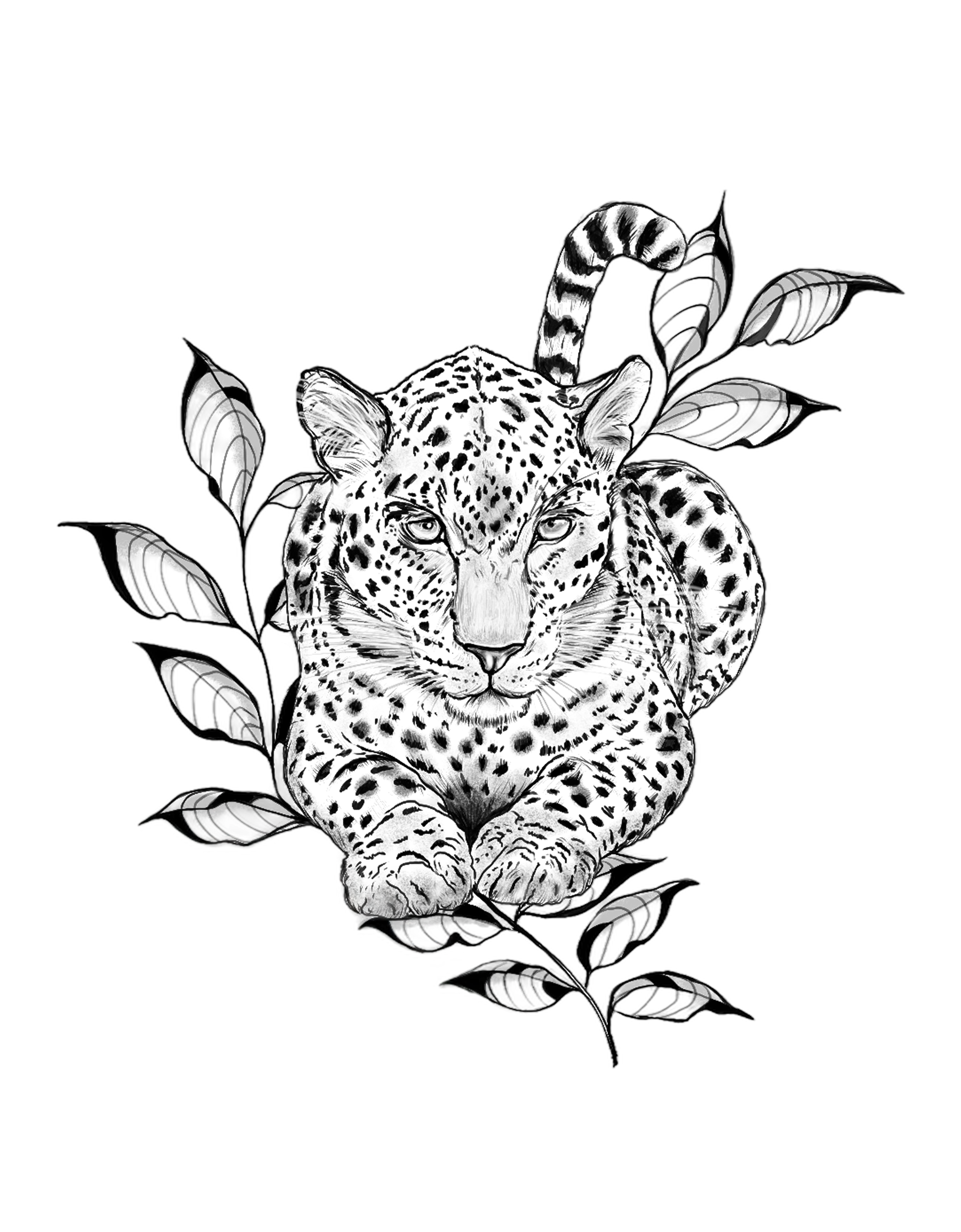 Flash-Motiv: Gepard/Floraldesign
