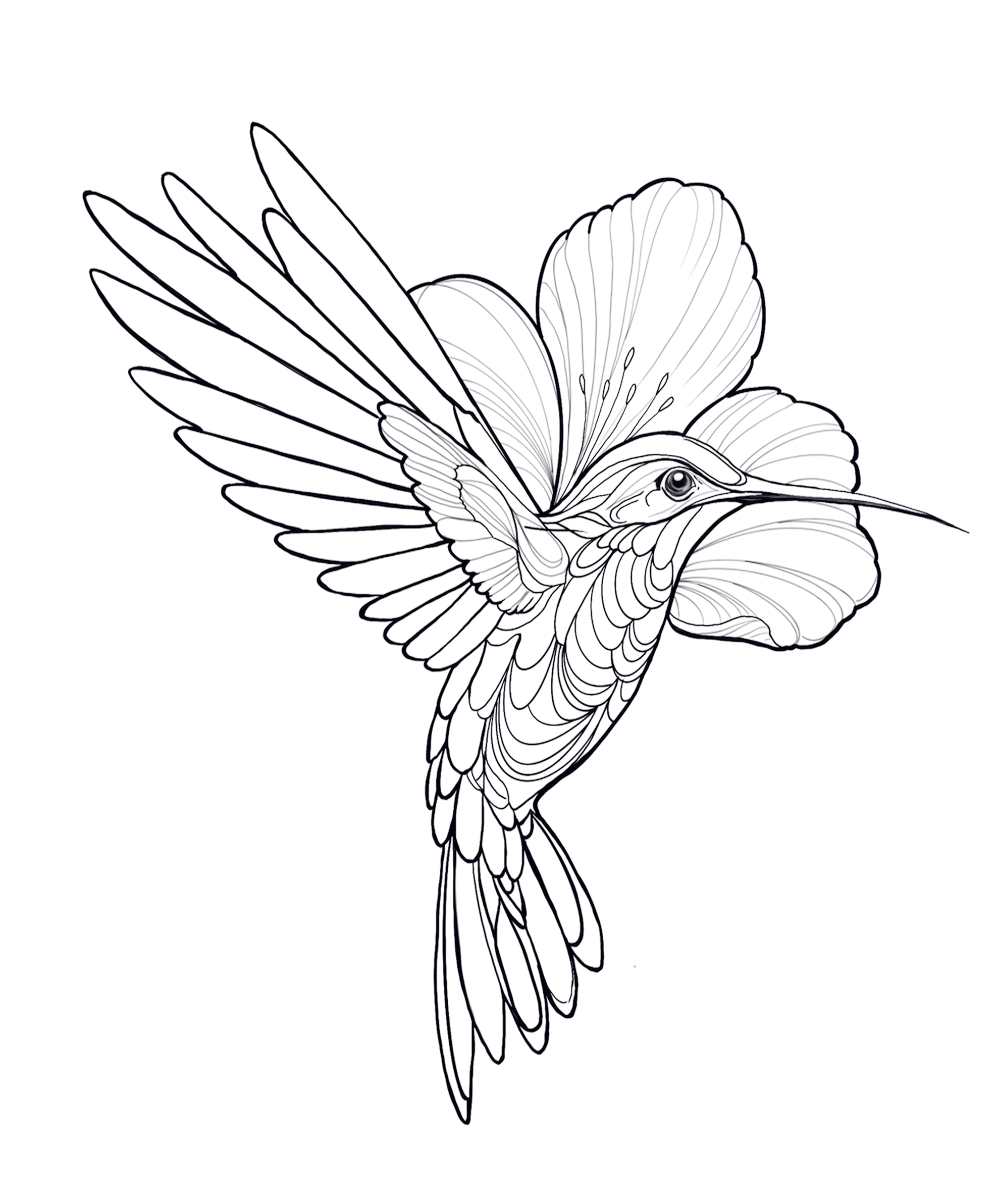 Flash-Motiv: Colibri mit Blume