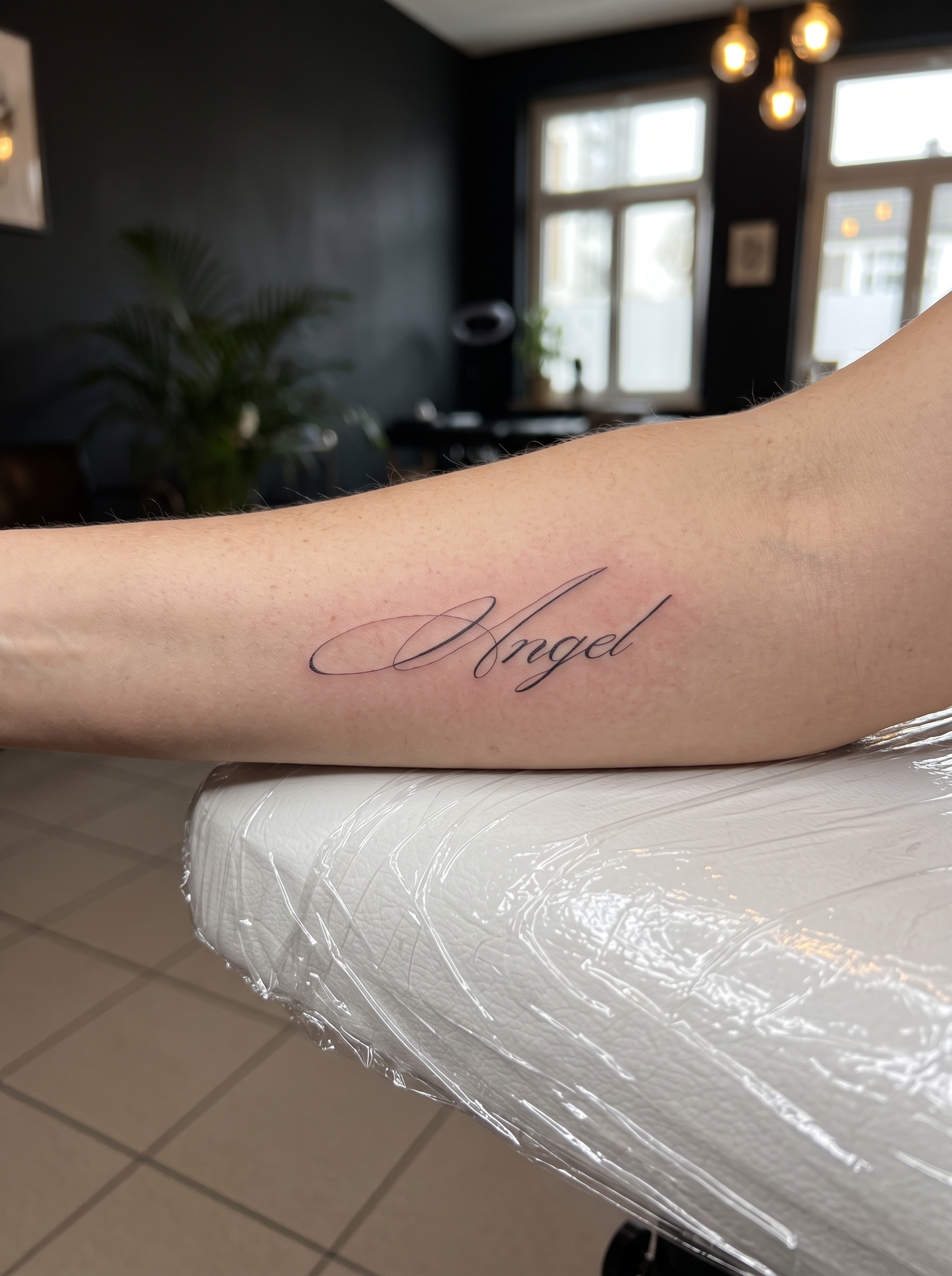 Angel fine line lettering